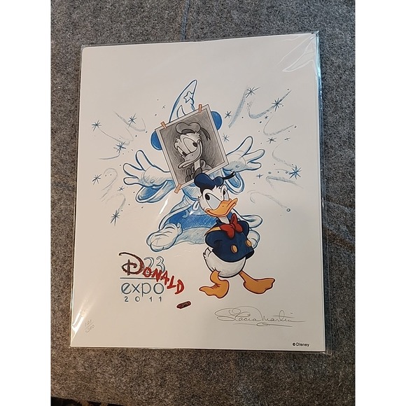 Disney Donald Duck Sorcerer Expo 2011 Hand Signed & Numbered Stacia Martin‎ Art